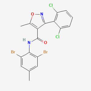 molecular formula C18H12Br2Cl2N2O2 B1209377 N-(2,6-二溴-4-甲基苯基)-3-(2,6-二氯苯基)-5-甲基-4-异恶唑甲酰胺 