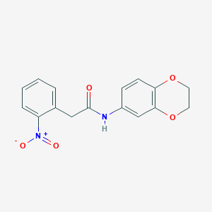 molecular formula C16H14N2O5 B1209378 N-(2,3-二氢-1,4-苯并二氧杂环-6-基)-2-(2-硝基苯基)乙酰胺 