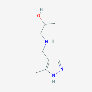 molecular formula C8H15N3O B12093807 1-{[(3-methyl-1H-pyrazol-4-yl)methyl]amino}propan-2-ol 