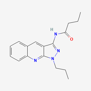 molecular formula C17H20N4O B1209382 N-(1-propyl-3-pyrazolo[3,4-b]quinolinyl)butanamide 