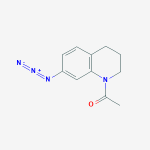molecular formula C11H12N4O B12093846 Ethanone, 1-(7-azido-3,4-dihydro-1(2H)-quinolinyl)- 