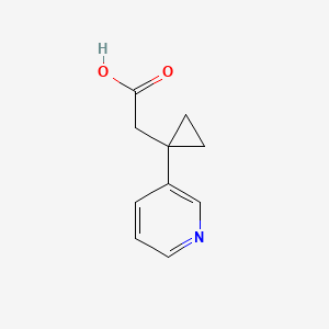 molecular formula C10H11NO2 B12093879 2-[1-(Pyridin-3-yl)cyclopropyl]acetic acid 