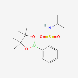 molecular formula C15H24BNO4S B12093933 N-Isopropyl-2-(tetramethyl-1,3,2-dioxaborolan-2-yl)benzenesulfonamide 