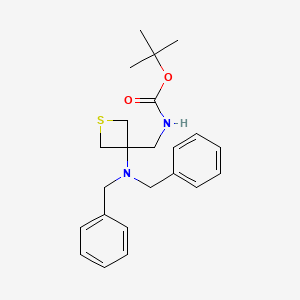 molecular formula C23H30N2O2S B12093942 Tert-butyl ((3-(dibenzylamino)thietan-3-yl)methyl)carbamate 