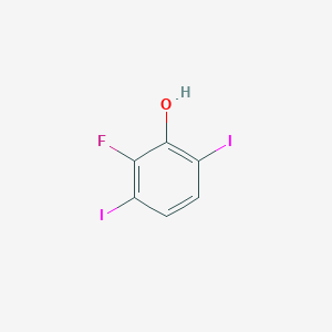 molecular formula C6H3FI2O B12093955 Phenol, 2-fluoro-3,6-diiodo- CAS No. 1806347-73-8