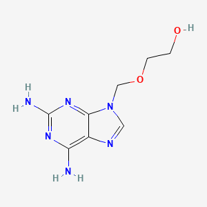 molecular formula C8H12N6O2 B1209397 2,6-二氨基-9-(2-羟乙氧甲基)嘌呤 CAS No. 59277-86-0