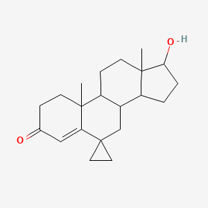 molecular formula C21H30O2 B1209399 17-hydroxy-10,13-dimethylspiro[2,7,8,9,11,12,14,15,16,17-decahydro-1H-cyclopenta[a]phenanthrene-6,1'-cyclopropane]-3-one CAS No. 5083-34-1