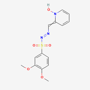 molecular formula C14H15N3O5S B1209404 Benzenesulfonic acid,3,4-dimethoxy-, 2-[(1-oxido-2-pyridinyl)methylene]hydrazide 