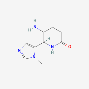 molecular formula C9H14N4O B12094041 5-amino-6-(1-methyl-1H-imidazol-5-yl)piperidin-2-one 