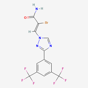molecular formula C13H7BrF6N4O B12094091 2-Propenamide, 3-[3-[3,5-bis(trifluoromethyl)phenyl]-1H-1,2,4-triazol-1-yl]-2-bromo-, (2Z)- CAS No. 1642300-92-2