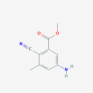 molecular formula C10H10N2O2 B12094094 5-Amino-2-cyano-3-methyl-benzoic acid methyl ester 