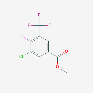 molecular formula C9H5ClF3IO2 B12094161 Methyl 3-chloro-4-iodo-5-(trifluoromethyl)benzoate 