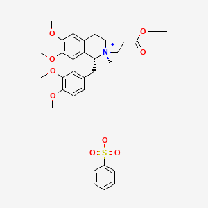 molecular formula C34H45NO9S B12094253 benzenesulfonate;tert-butyl 3-[(1R,2S)-1-[(3,4-dimethoxyphenyl)methyl]-6,7-dimethoxy-2-methyl-3,4-dihydro-1H-isoquinolin-2-ium-2-yl]propanoate 