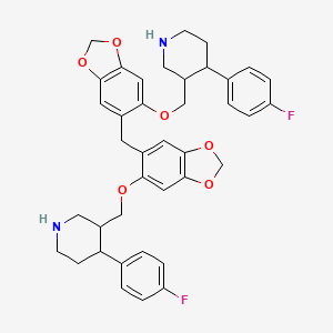 molecular formula C39H40F2N2O6 B12094263 Methylene-Bis Paroxetine Dihydrochloride 