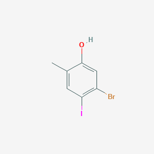 molecular formula C7H6BrIO B12094288 5-Bromo-4-iodo-2-methylphenol 