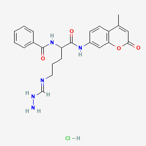 molecular formula C23H26ClN5O4 B12094314 N-[5-(hydrazinylmethylideneamino)-1-[(4-methyl-2-oxochromen-7-yl)amino]-1-oxopentan-2-yl]benzamide;hydrochloride 