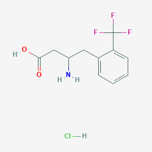 molecular formula C11H13ClF3NO2 B12094336 3-Amino-4-[2-(trifluoromethyl)phenyl]butanoic acid hydrochloride 