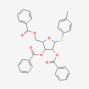 molecular formula C33H28O7S B12094393 [3,4-Dibenzoyloxy-5-(4-methylphenyl)sulfanyloxolan-2-yl]methyl benzoate 