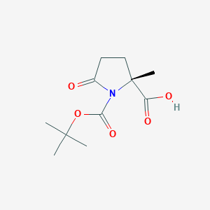 molecular formula C11H17NO5 B12094414 (2R)-1-tert-butoxycarbonyl-2-methyl-5-oxo-pyrrolidine-2-carboxylic acid CAS No. 912445-02-4