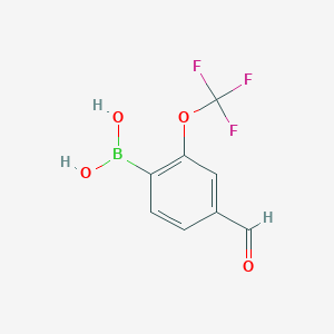molecular formula C8H6BF3O4 B12094436 2-Trifluoromethoxy-4-formylphenyl boronic acid 