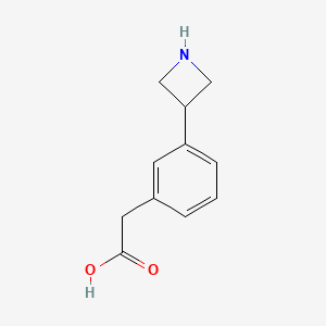 molecular formula C11H13NO2 B12094474 2-[3-(Azetidin-3-yl)phenyl]acetic acid 