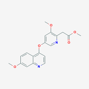 molecular formula C19H18N2O5 B12094557 Methyl 2-(3-methoxy-5-((7-methoxyquinolin-4-yl)oxy)pyridin-2-yl)acetate 