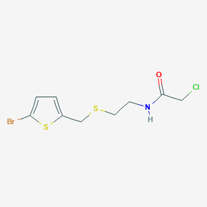 molecular formula C9H11BrClNOS2 B12094560 N-(2-{[(5-bromothien-2-yl)methyl]thio}ethyl)-2-chloroacetamide CAS No. 852956-39-9