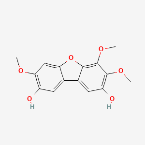 molecular formula C15H14O6 B1209462 2,8-二羟基-3,4,7-三甲氧基二苯并呋喃 CAS No. 167278-42-4