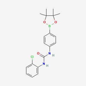 molecular formula C19H22BClN2O3 B12094640 1-(2-Chlorophenyl)-3-(4-(4,4,5,5-tetramethyl-1,3,2-dioxaborolan-2-yl)phenyl)urea 