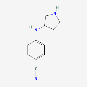 molecular formula C11H13N3 B12094654 4-[(Pyrrolidin-3-yl)amino]benzonitrile 