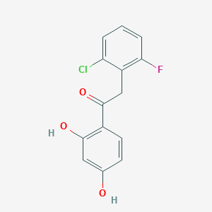 molecular formula C14H10ClFO3 B1209471 2-(2-Chloro-6-fluorophenyl)-1-(2,4-dihydroxyphenyl)ethanone 