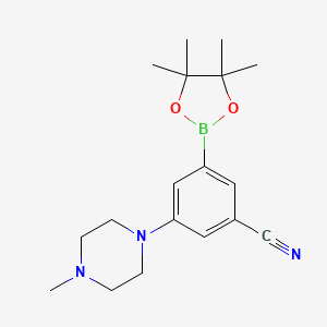 molecular formula C18H26BN3O2 B12094739 3-(4-Methylpiperazin-1-yl)-5-(4,4,5,5-tetramethyl-1,3,2-dioxaborolan-2-yl)benzonitrile 