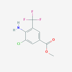 molecular formula C9H7ClF3NO2 B12094760 Methyl 4-amino-3-chloro-5-(trifluoromethyl)benzoate 