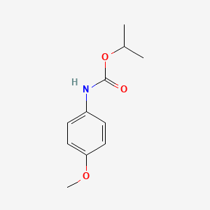 molecular formula C11H15NO3 B1209477 Carbamic acid, (4-methoxyphenyl)-, 1-methylethyl ester CAS No. 85221-16-5