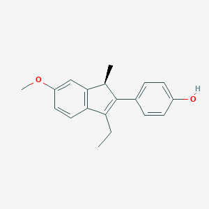 molecular formula C19H20O2 B120948 (R)-4-(3-Ethyl-6-methoxy-1-methyl-1H-inden-2-yl)-phenol CAS No. 154569-16-1