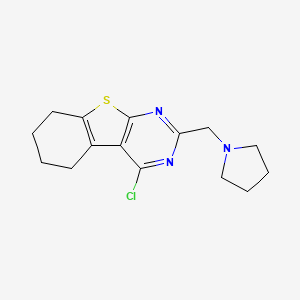 molecular formula C15H18ClN3S B12094827 4-Chloro-2-(pyrrolidin-1-ylmethyl)-5,6,7,8-tetrahydrobenzo[4,5]thieno[2,3-d]pyrimidine 