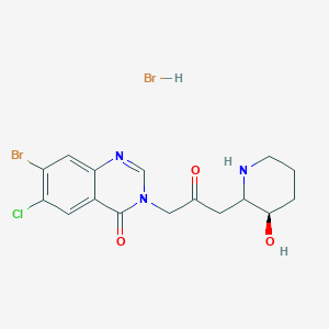 7-bromo-6-chloro-3-[3-[(3R)-3-hydroxypiperidin-2-yl]-2-oxopropyl]quinazolin-4-one;hydrobromide