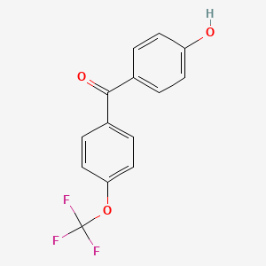 molecular formula C14H9F3O3 B12094990 (4-Hydroxyphenyl)[4-(trifluoromethoxy)phenyl]methanone CAS No. 651054-55-6