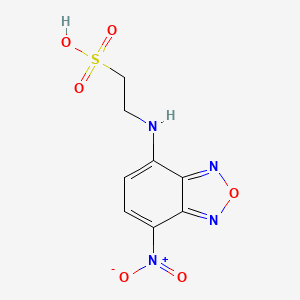molecular formula C8H8N4O6S B12095033 Ethanesulfonic acid, 2-[(7-nitro-2,1,3-benzoxadiazol-4-yl)amino]- CAS No. 75472-45-6