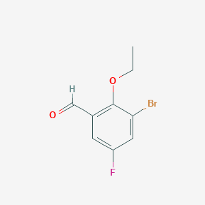 molecular formula C9H8BrFO2 B12095075 3-Bromo-2-ethoxy-5-fluorobenzaldehyde 