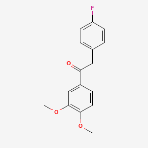 molecular formula C16H15FO3 B12095205 1-(3,4-Dimethoxyphenyl)-2-(4-fluorophenyl)ethanone CAS No. 85524-81-8