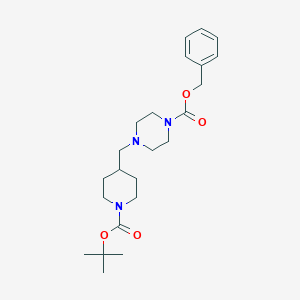 molecular formula C23H35N3O4 B12095257 Benzyl 4-((1-(tert-butoxycarbonyl)piperidin-4-yl)methyl)piperazine-1-carboxylate 