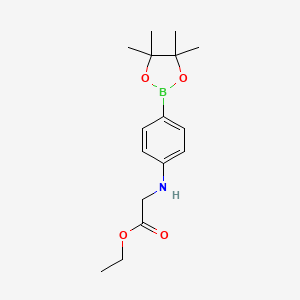 molecular formula C16H24BNO4 B12095334 Ethyl 2-(4-(4,4,5,5-tetramethyl-1,3,2-dioxaborolan-2-yl)phenylamino)acetate 