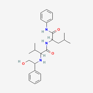 molecular formula C25H35N3O3 B12095368 2-[[2-[(2-hydroxy-1-phenylethyl)amino]-3-methylbutanoyl]amino]-4-methyl-N-phenylpentanamide 
