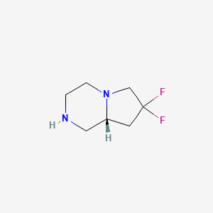molecular formula C7H12F2N2 B12095388 (8aR)-7,7-difluoro-octahydropyrrolo[1,2-a]piperazine 