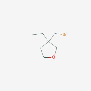 molecular formula C7H13BrO B12095401 3-(Bromomethyl)-3-ethyloxolane 