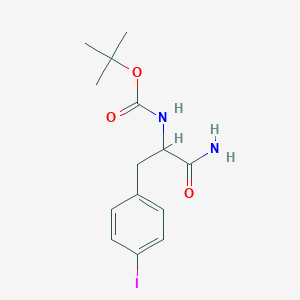 molecular formula C14H19IN2O3 B12095451 S-[1-Carbamoyl-2-(4-iodo-phenyl)-ethyl]-carbamic acid tert-butyl ester 