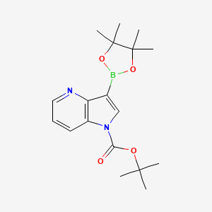 molecular formula C18H25BN2O4 B12095552 tert-Butyl 3-(4,4,5,5-tetramethyl-1,3,2-dioxaborolan-2-yl)-1H-pyrrolo[3,2-b]pyridine-1-carboxylate 