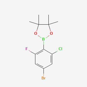 molecular formula C12H14BBrClFO2 B12095584 2-(4-Bromo-2-chloro-6-fluorophenyl)-4,4,5,5-tetramethyl-1,3,2-dioxaborolane 