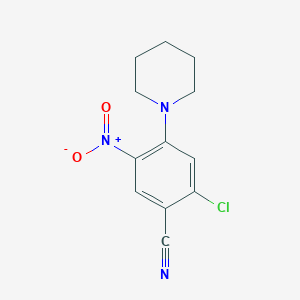 molecular formula C12H12ClN3O2 B12095690 2-Chloro-5-nitro-4-(1-piperidyl)benzonitrile 